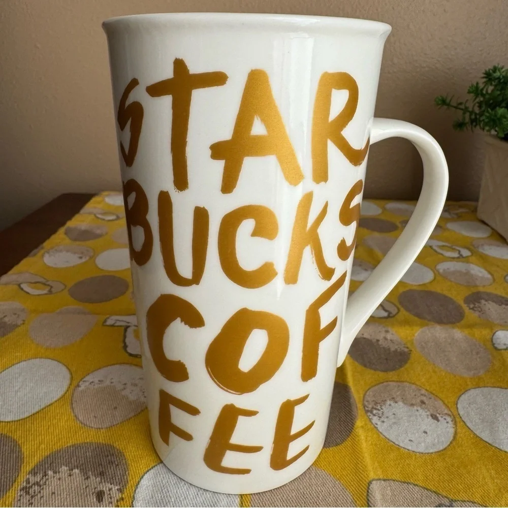 Starbucks 2015 matte gold graffiti mug